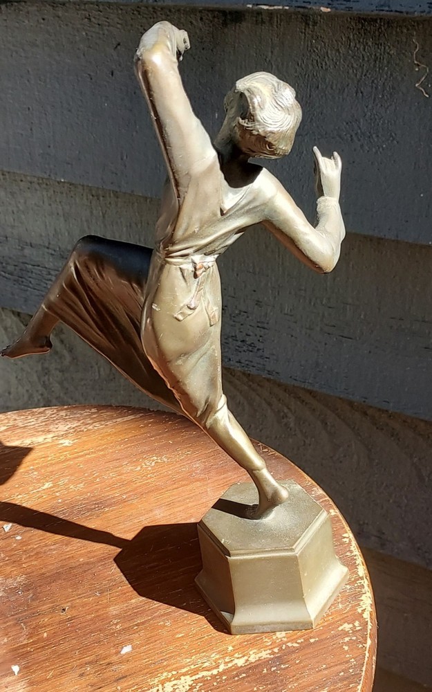 Bronze Copper Dancing Flapper 1920 Antique