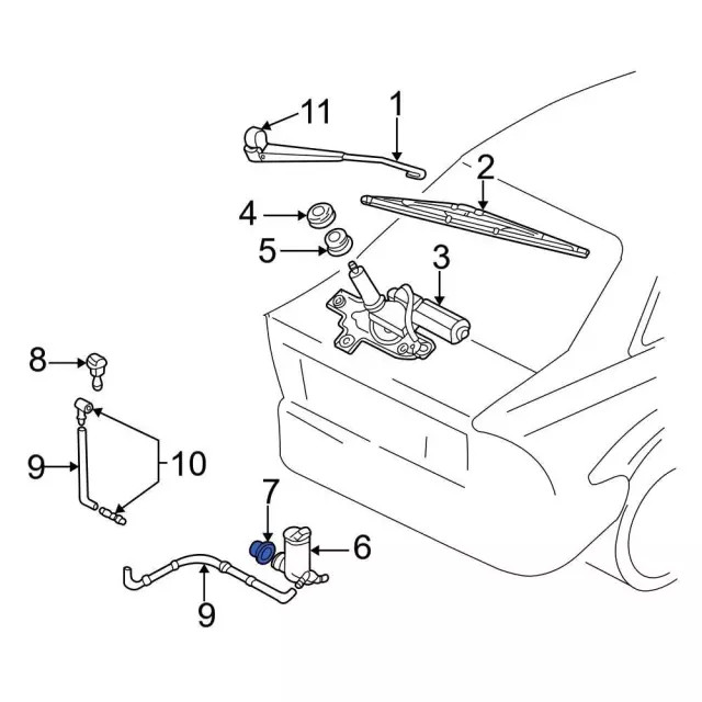 Genuine Ford Windshield Washer Pump Grommet E6FZ-17B610-A