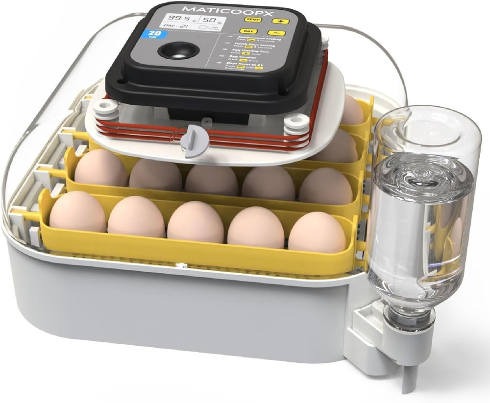 MATICOOPX 20 Egg Incubator with Humidity Display, Egg Candler, Automatic Egg ...