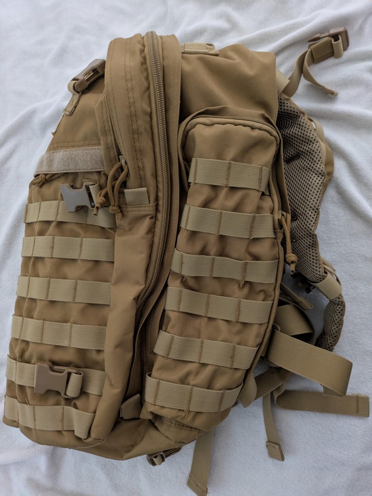 30L Tactical Utility Backpack Rucksack Men Brown MOLLE Hiking Assault Pack