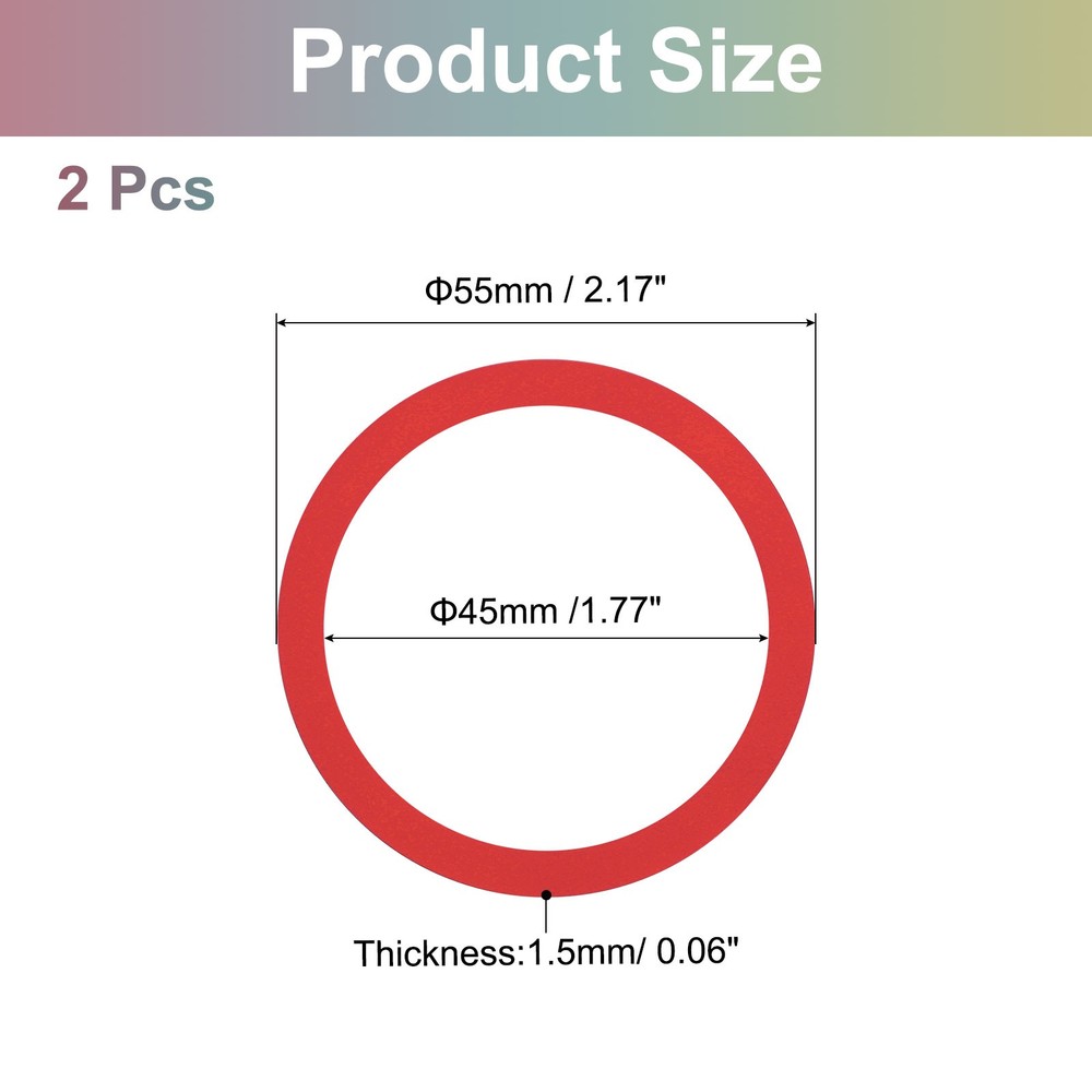 2Pcs Magnetic Sticker Ring Universal Magnetic Adapter Ring Red