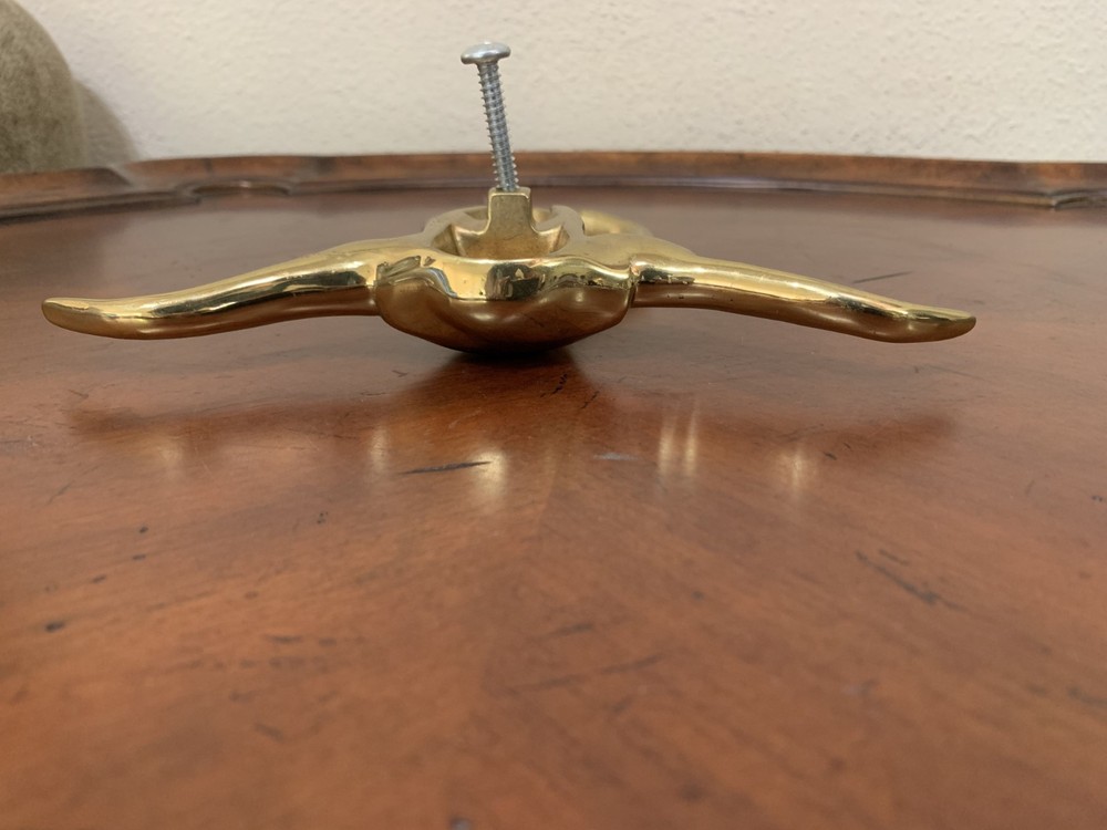 CMC Solid Brass Longhorn Steer Head Door Knocker Handle E854-2