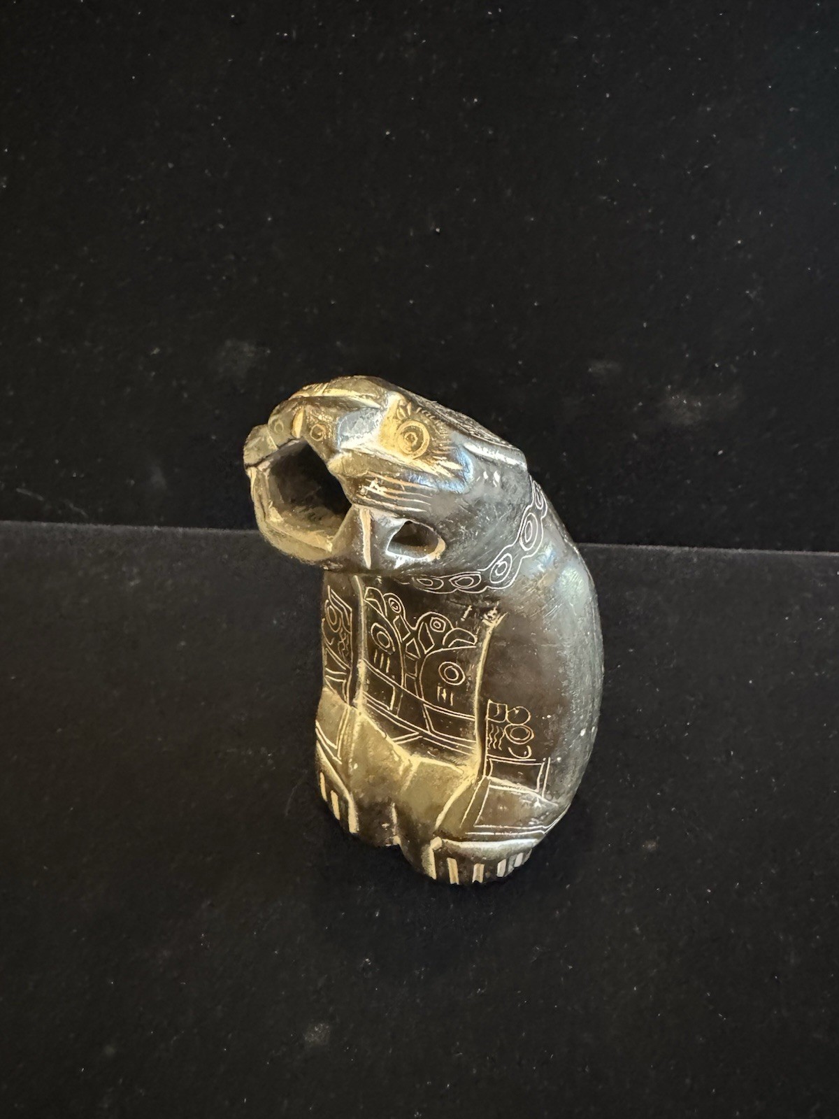 Hand Carved Stone Jaguar Statue Mythical Pre-Columbian Form Bolivian Chachapuma