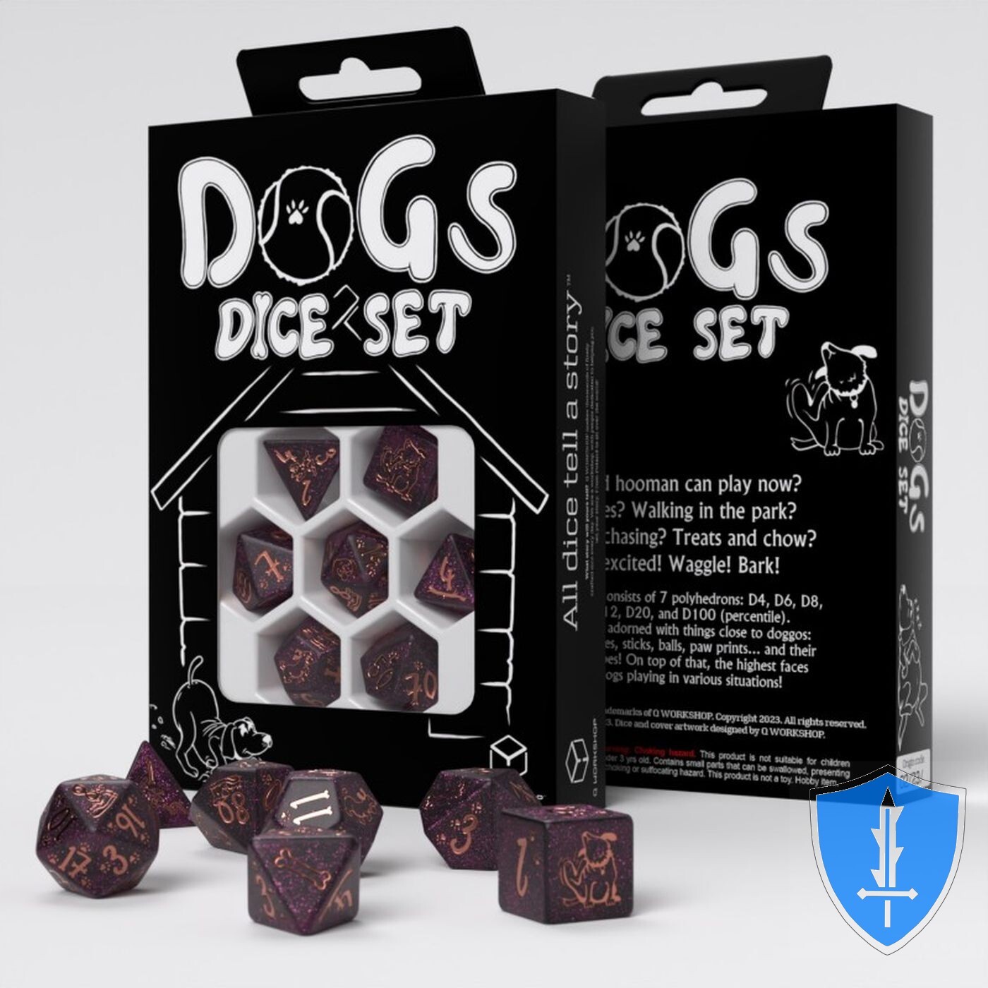 Q-Workshop Dogs Dice Set (7) Luna D&D RPG