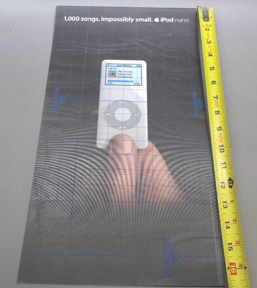 2005 Apple Computer iPod Nano Original Store Window Decal Set Double-Sided