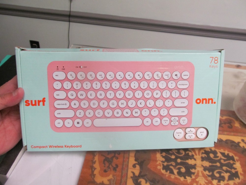 Surf by ONN Pink Compact Wireless Keyboard NEW