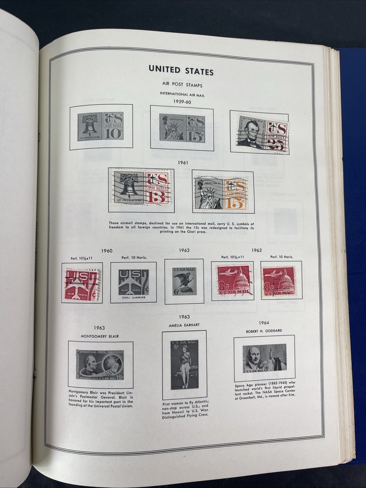 Vintage Collection Of Over 630 Stamps In United States Liberty Stamp Album