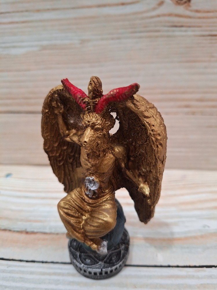 Templar Sabbatic Goat Baphomet Satan Gold / Size 4.5" X 2.5" / Devil / Evil
