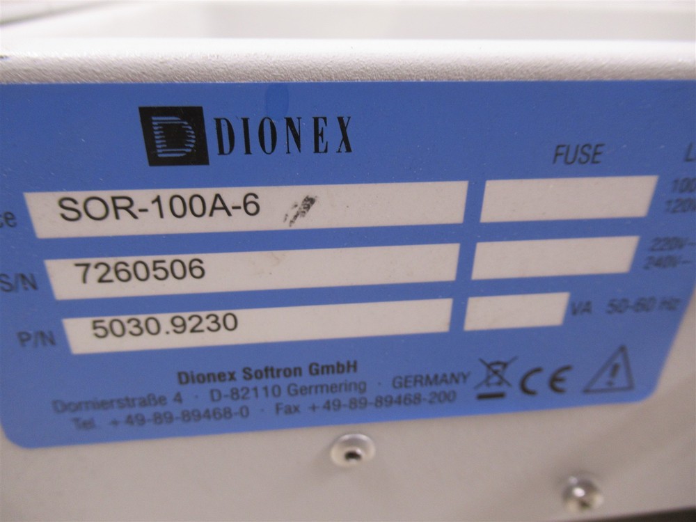 Dionex Solvent Rack SOR-100A-6 HPLC Laboratory Device