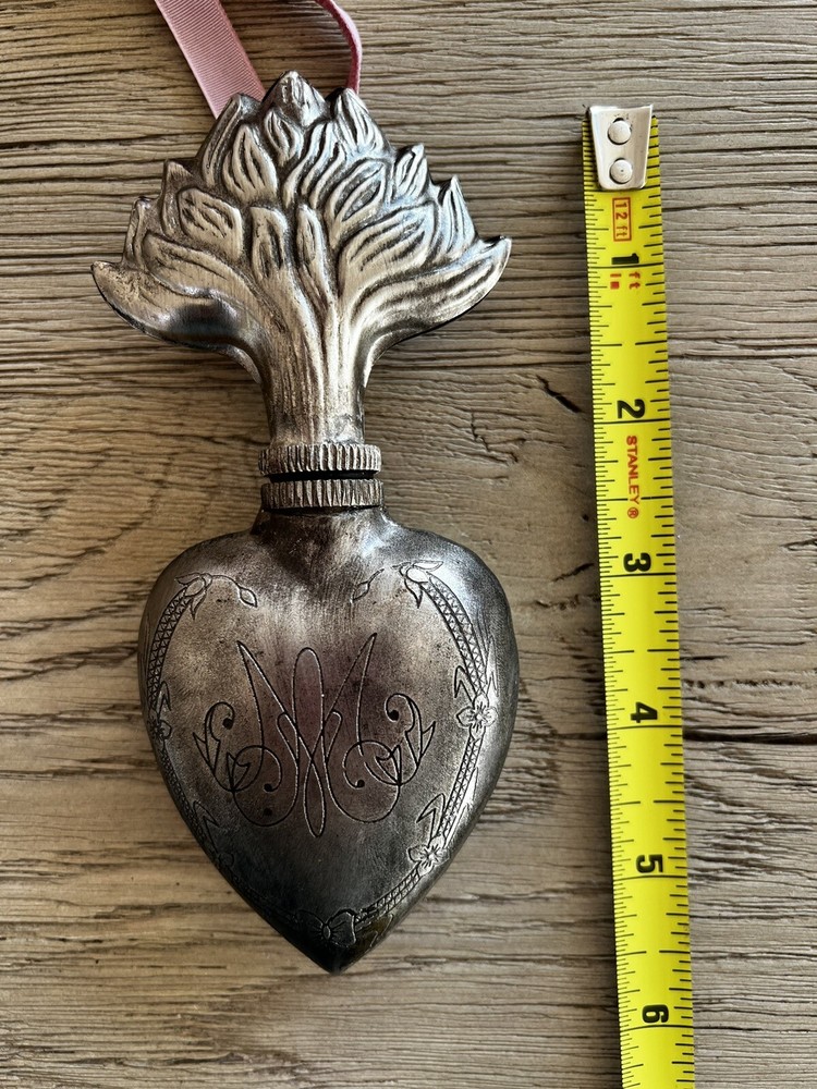 Sacred Heart Silver Perfume Bottle