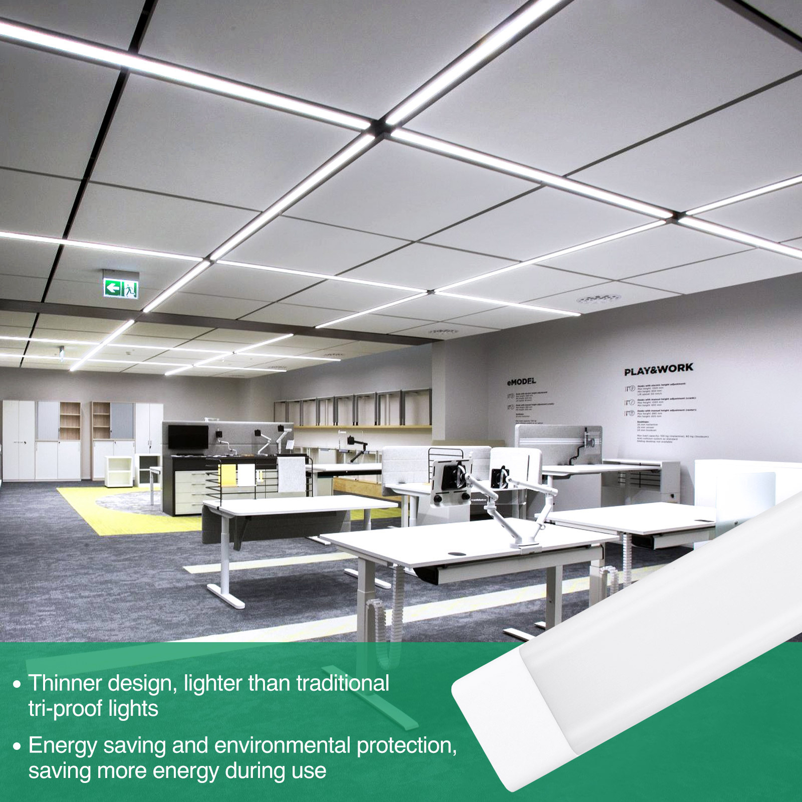 LED Strip Light Batten Tube Garage Ceiling Light 1FT 2FT 3FT 4FT