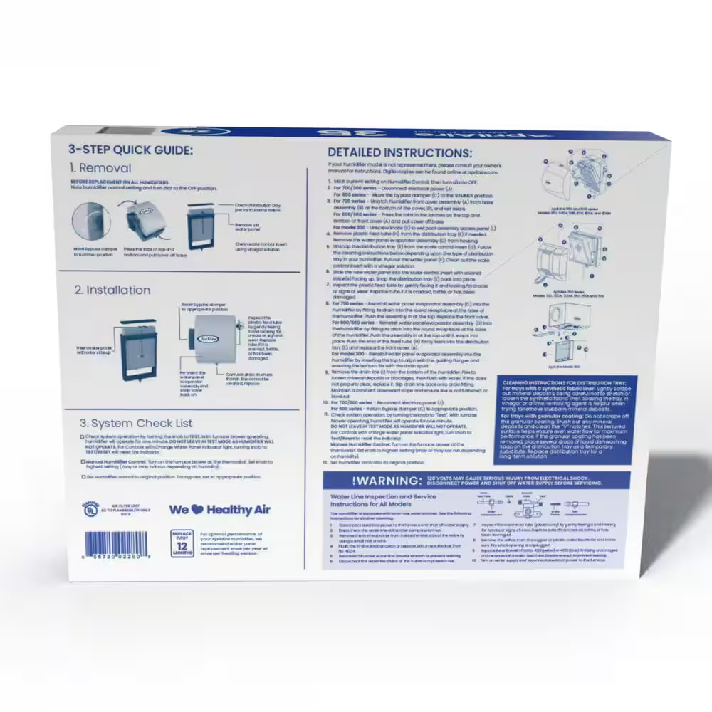 Whole House Humidifier Replacement Water Panel Optimize Moisture for Healthy Air