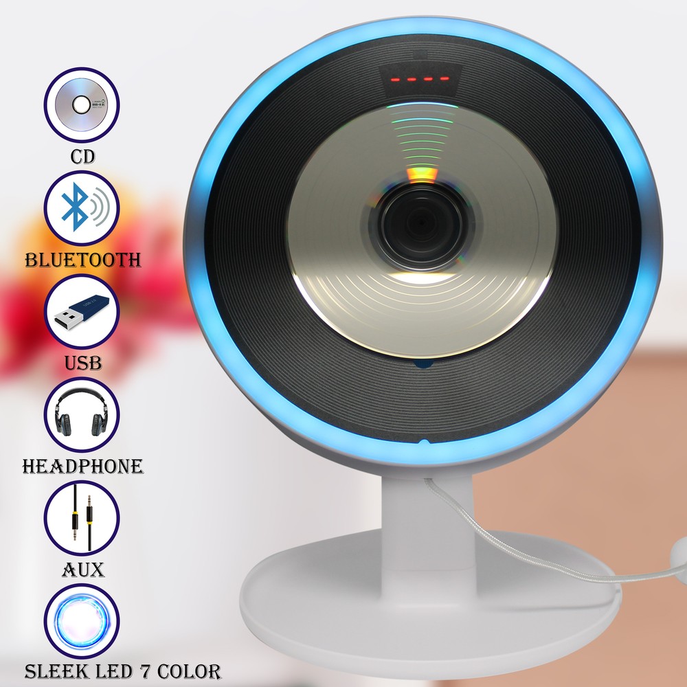 Technical Pro Portable Stylish Wall Mounted CD Player with Bluetooth, LED & USB