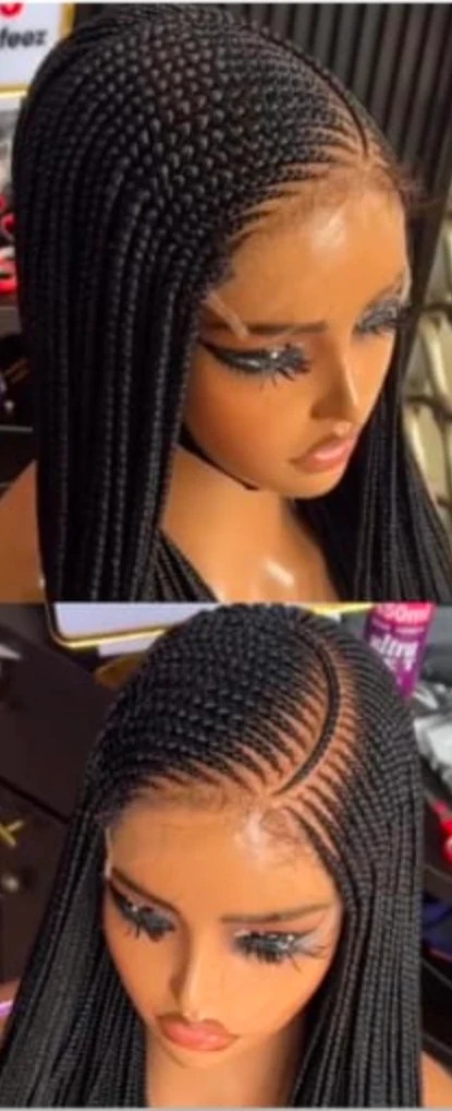 Adomac 051 Black One Curved Synthetic Braided Wig Easy Styling