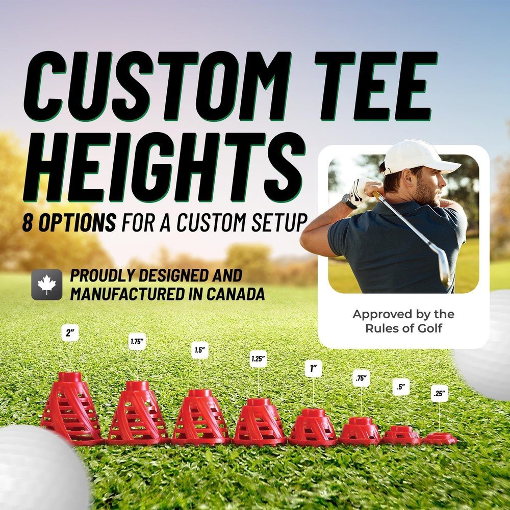 BirTee Golf Tees - PRO Speed Plus with Flexibility & Durability - 8 Pack. Ind...