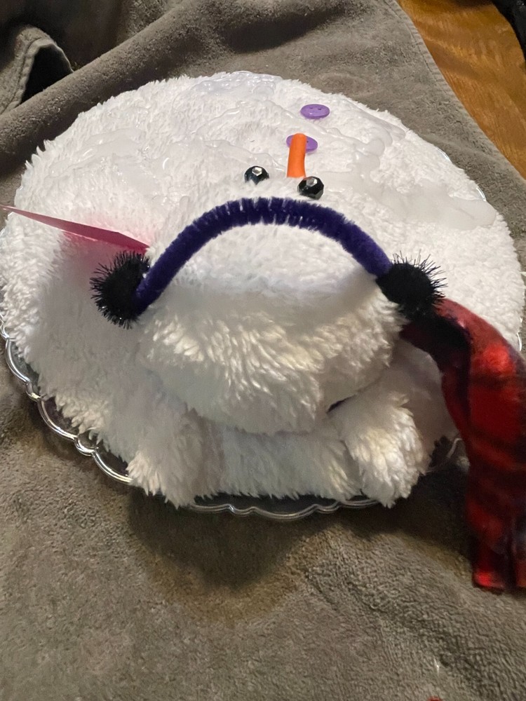 Handmade Melting Snowman - Help I'm having a meltdown - Pink