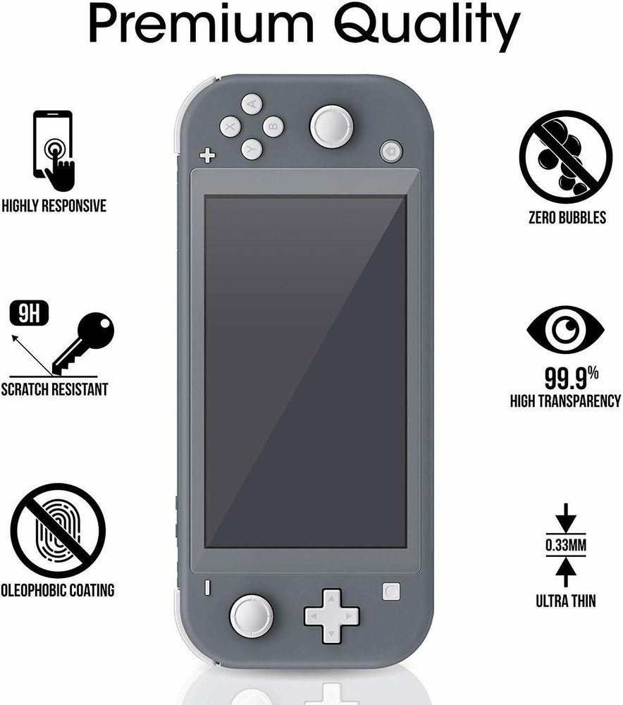 2-Pack Tempered Glass Screen Protector For Nintendo Switch Lite