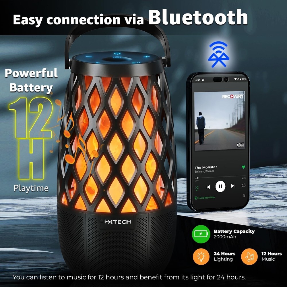 IXTECH Outdoor Bluetooth Speakers, Waterproof Portable Bluetooth Speaker 2 Pack