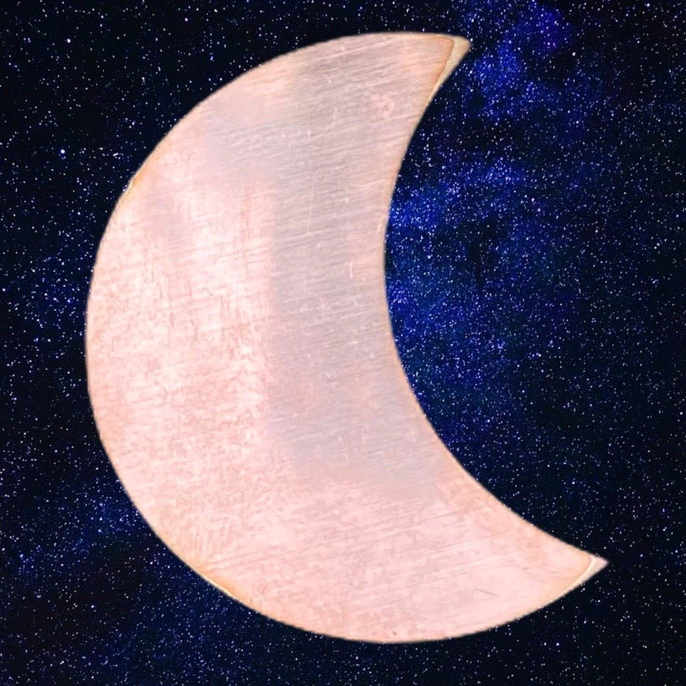 1.5" Raw Copper Crescent Blank- 10/pack 16oz Copper