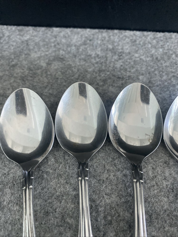 5 TOWLE/SUPREME CUTLERY STAINLESS FLATWARE, "PIERRE" PATTERN, TEASPOONS