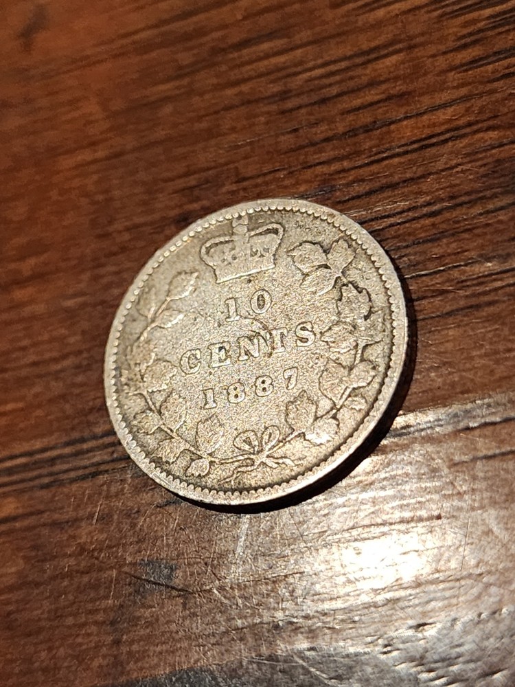 1887 Canada 10 Cents Silver Coin