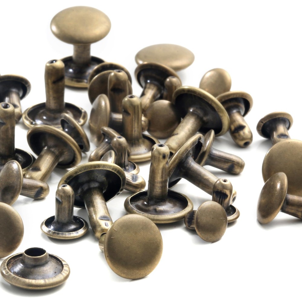 340 Sets Leather Rivets Kit Mixed Sizes Rivets for Leather Double Cap Rivets ...