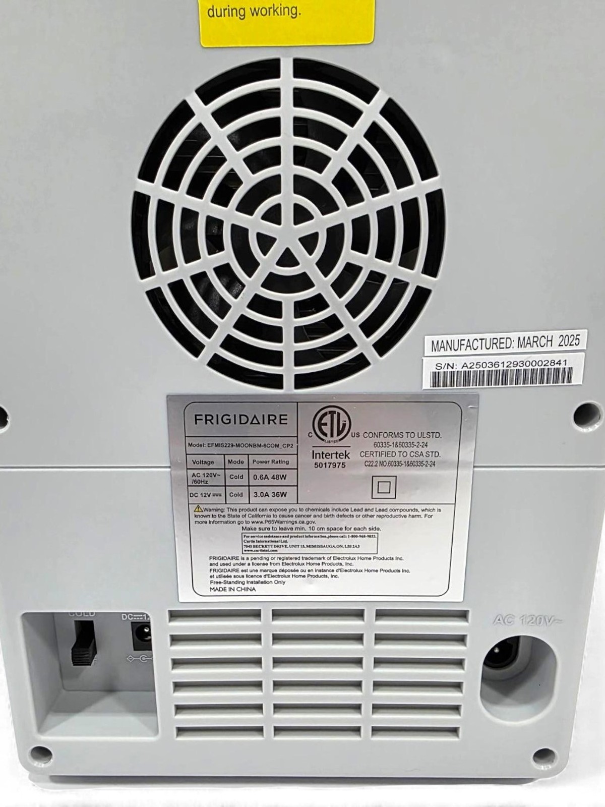 Frigidaire Mini Personal Retro Fridge Cooler 4 L or 6x 12‑oz cans EFMIS229-Moonb