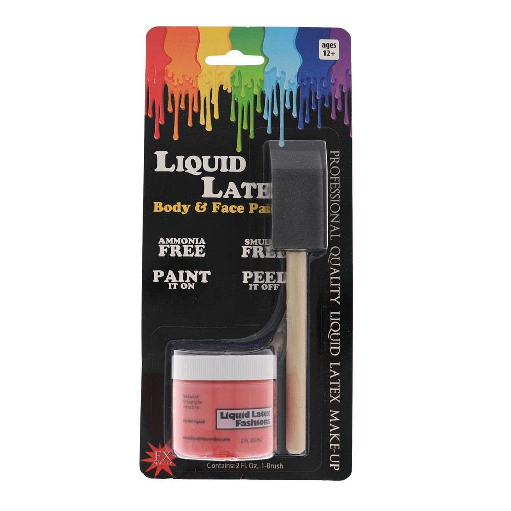 2fl oz Liquid Latex + Application Brush Bundle — Purple • Red • Orange • Pink