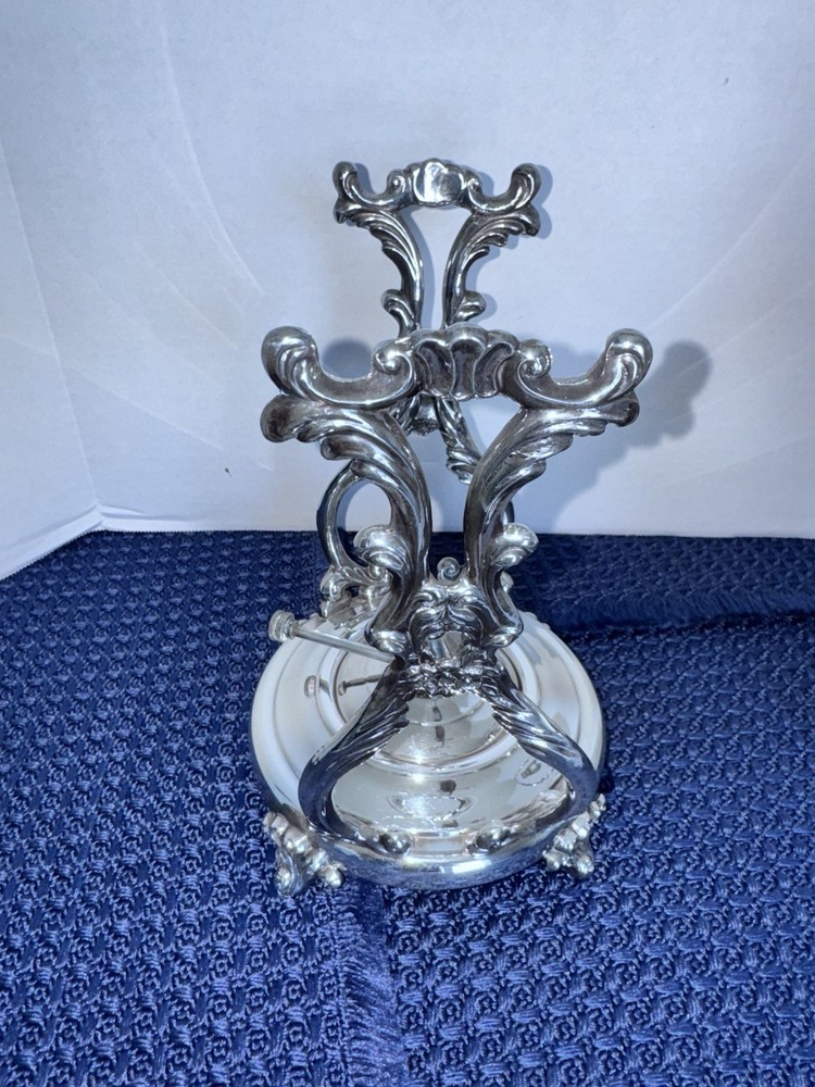 Sheridan Silverplate Tilting Teapot Samovar Stand with Burner Coffee Server