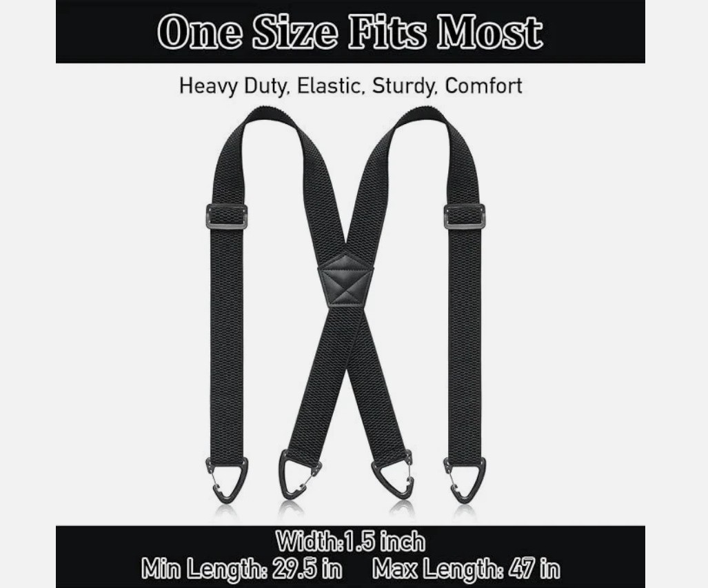 Suspenders for Men Heavy Duty, X Back Hidden Suspender 1.5 Under Clothing