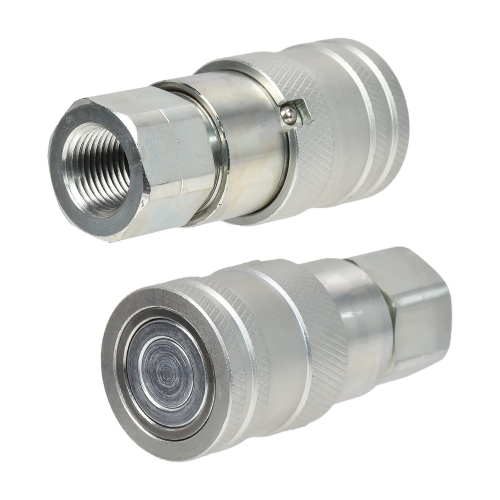 3/8" NPT Flat Face Hydraulic Quick Connect Coupler / Coupling Skid Steer, 2 Sets