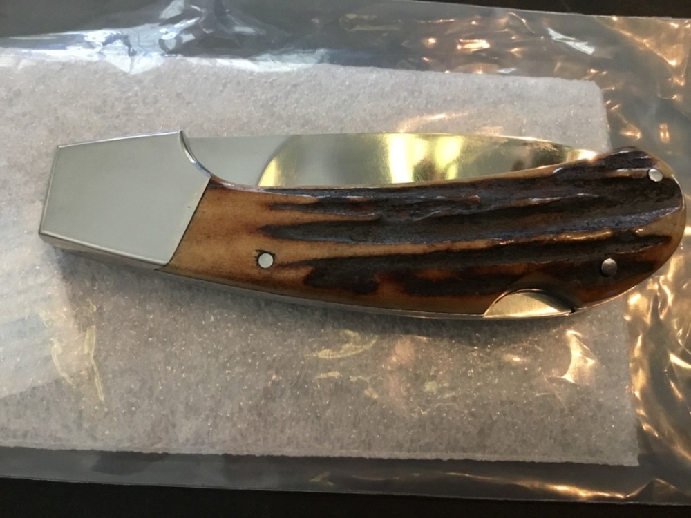 Custom Dick Dorough Premium Stag Lockback like Slipjoint Folder Folding Knife