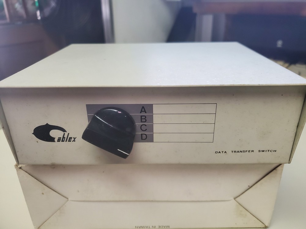 Data Transfer A-B-C-D Switch Box with 25Pin Input Output Connector No Power Cord