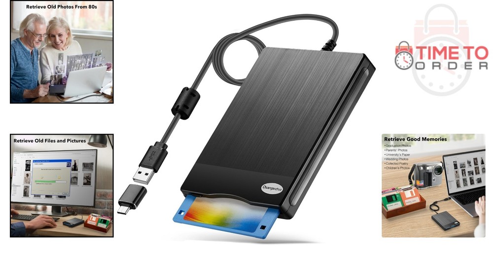 Floppy Disk Reader USB 3.5 Inch External Drive Read Write for PC,Laptop