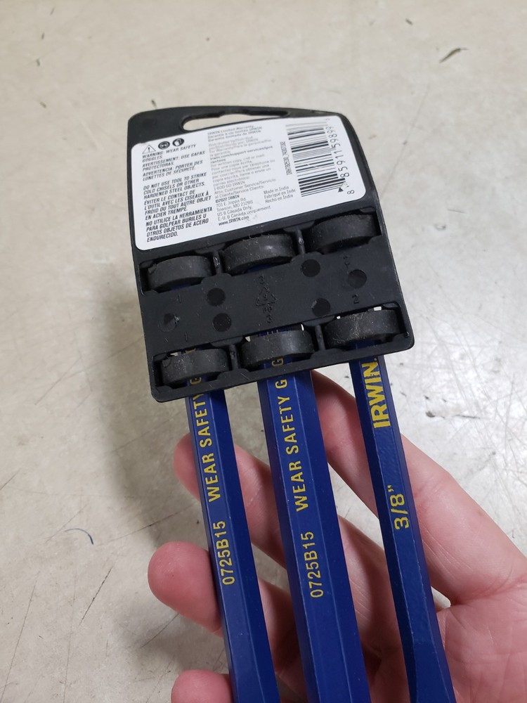 Irwin 3 Pack Cold Chisel Set 3/8" 5/8" 1/2"