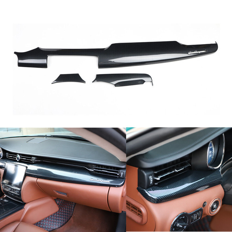 For Maserati Quattroporte 14 -21 Carbon ABS Central Console Dashboard Panel Trim