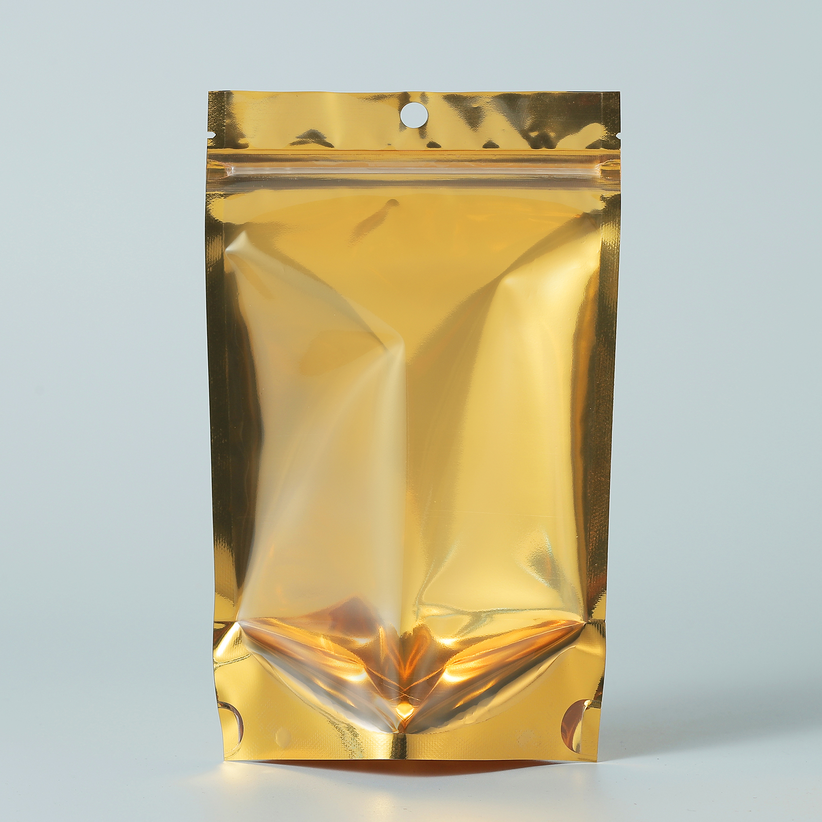 50/100/500 Gold Mylar Foil Clear Window Resealable Stand Up Bags Zipper Pouch