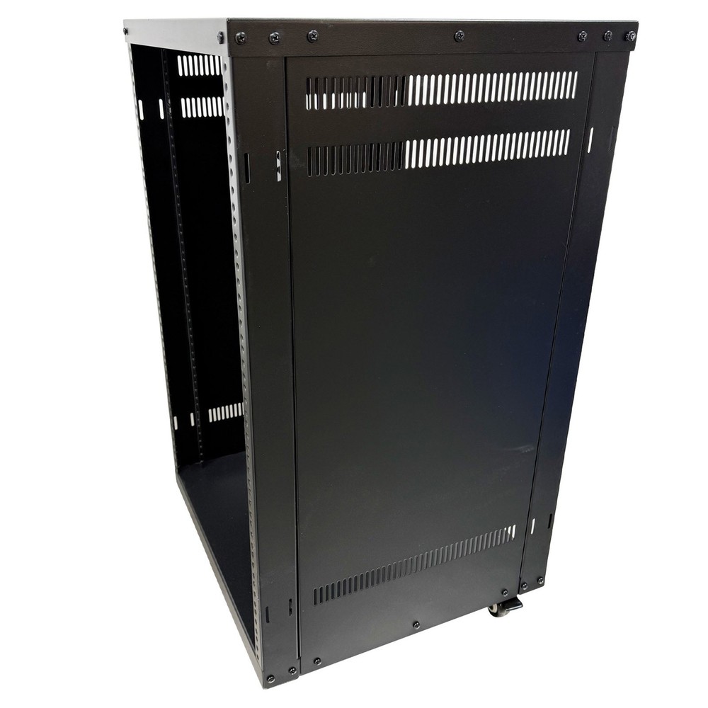 12U Open Frame Server Rack with 4 Casters Mobile Under-Desk Server Stand
