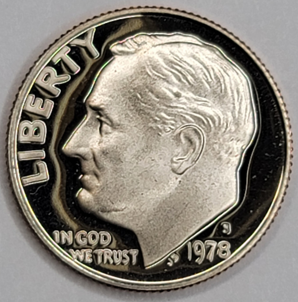 1978 S Gem Proof DCAM Roosevelt Dime - CN-Clad