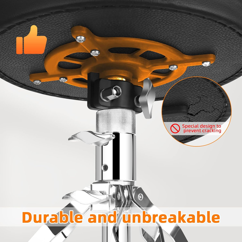 Drum Throne Seat,Adjustable Stool Drum Universal Thick Padded Drum Throne Drumme