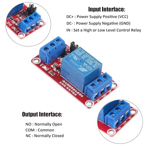 2pcs 24V 1 Channel Relay Module with Optocoupler Isolation Support 24 Volts