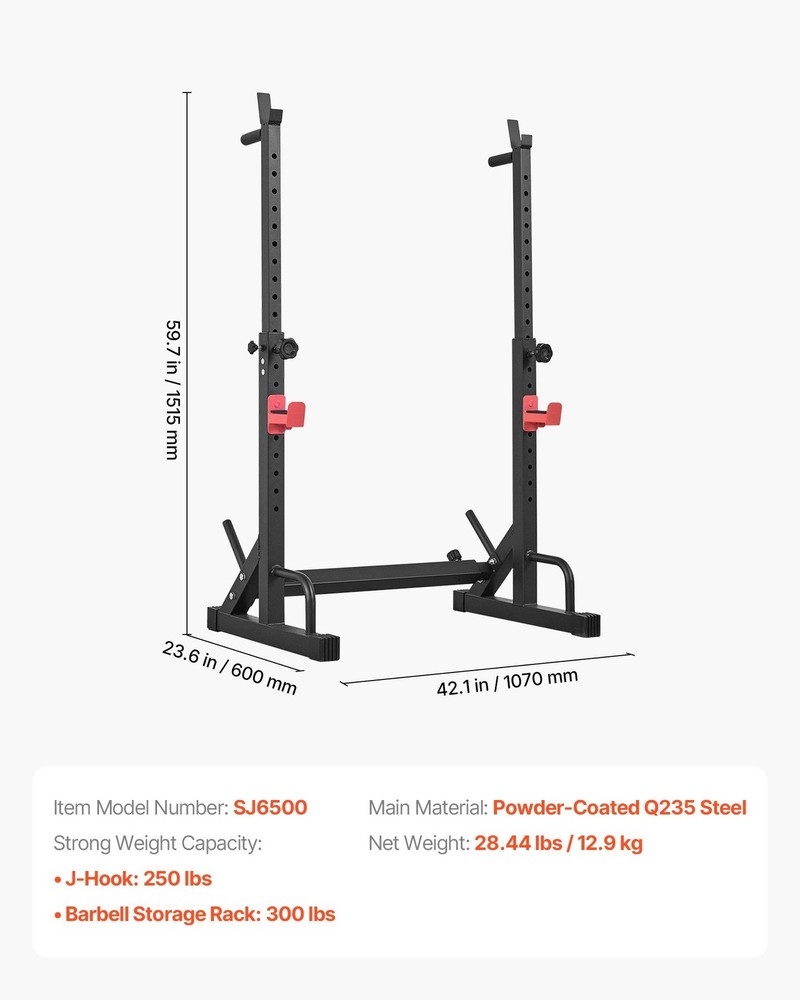 Compact Power Cage: 6.9 sq.ft, 550lb Support, Adjustable J-Hooks & Width