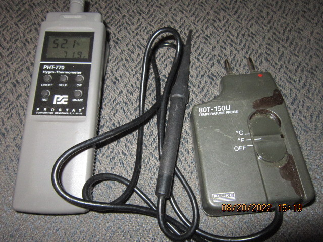 Fluke Temp Probe & Pro-Stat Hygrothermometer, Please Read Listing, No Returns