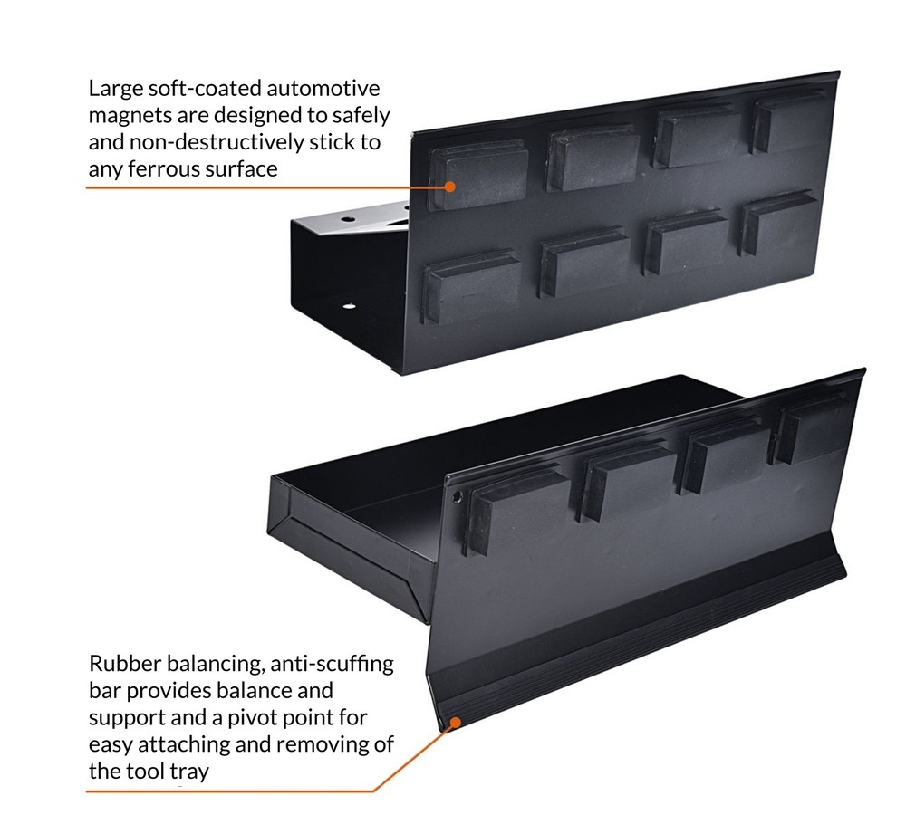 4pc Magnetic Toolbox Tray Set Tool Box Cabinet Side Shelf Storage Van Workshop