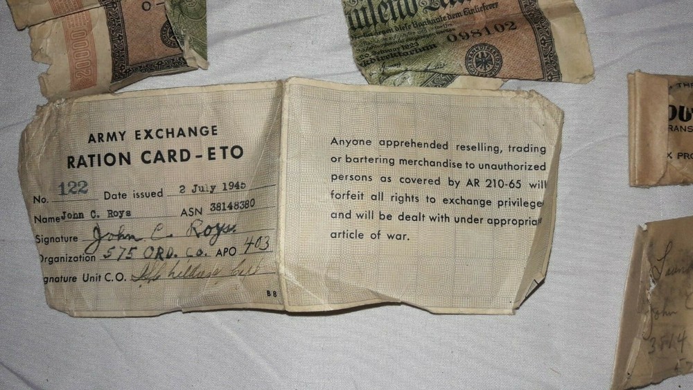 WWII Soldiers Wallet w/Contents, Papers, Notes Etc.