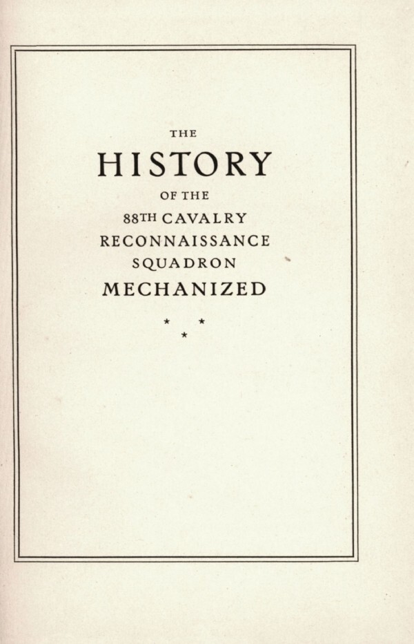 CD File 88th Cavalry Reconnaissance Squadron Mechanized 1945 Roster