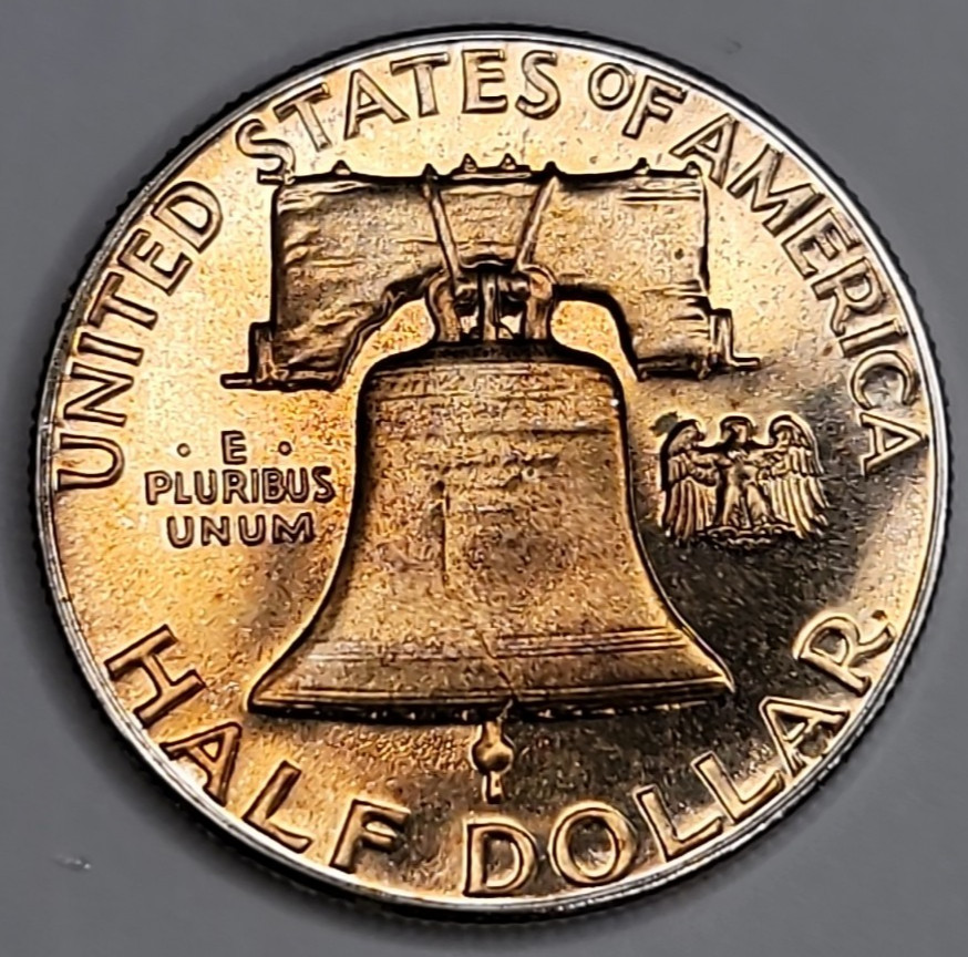1962 Gem Proof Franklin Half Dollar 90% Silver - Nicely Toned