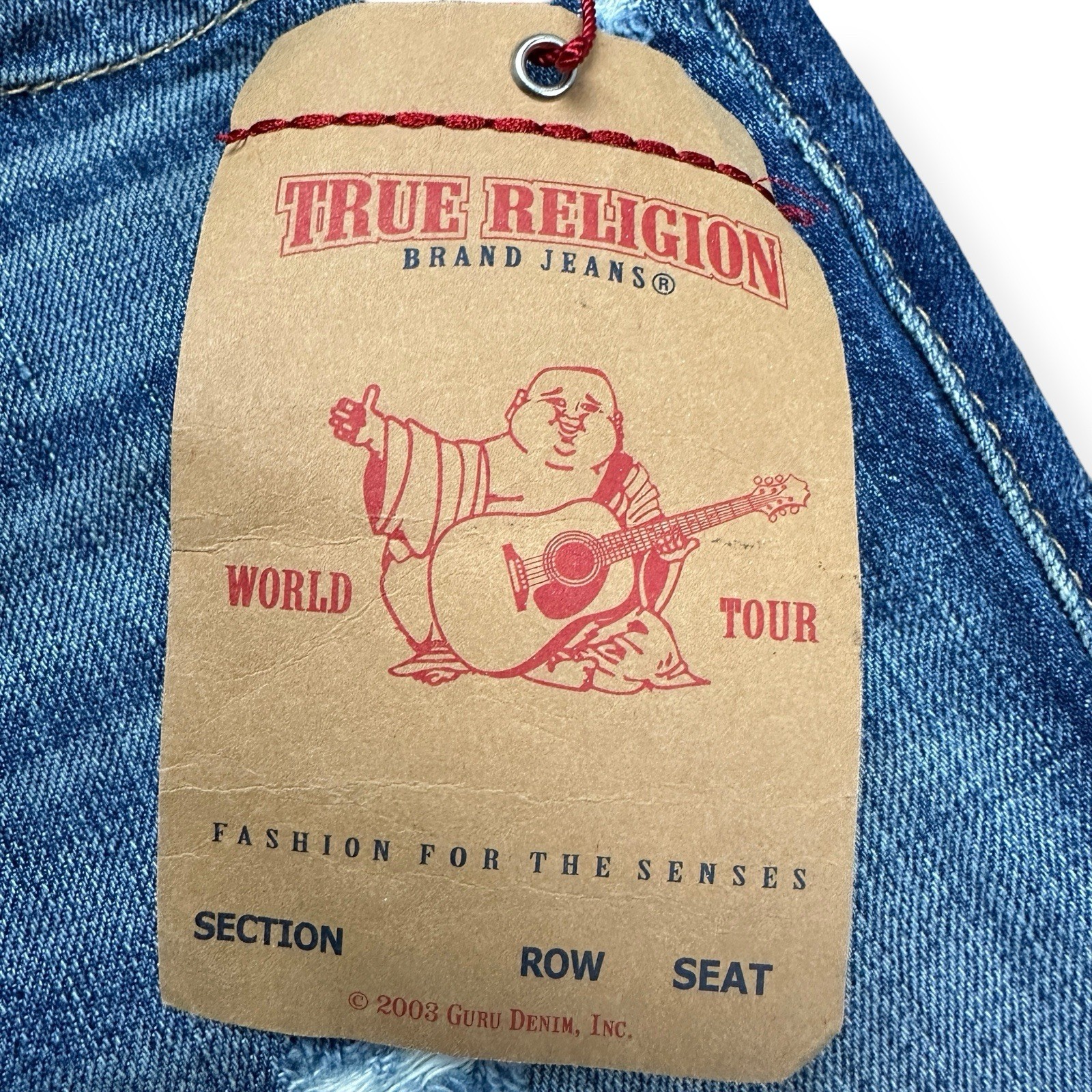 VTG True Religion Size 25 Brianna Baja Boyfriend Button-Fly Serape Patched Jeans