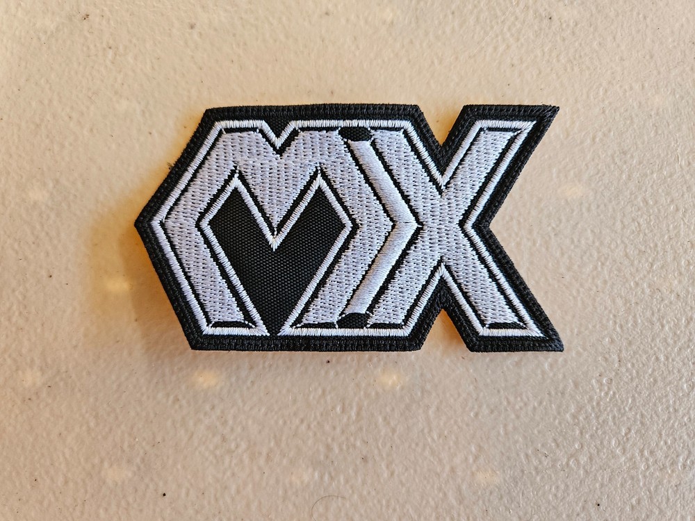 MX,SEW ON WHITE EMBROIDERED PATCH