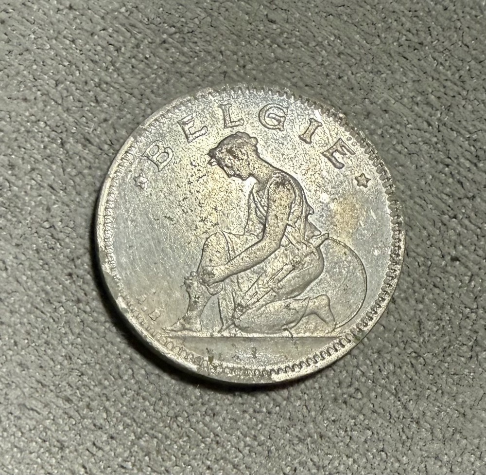 1923 Belgium 50 Centimes Coin